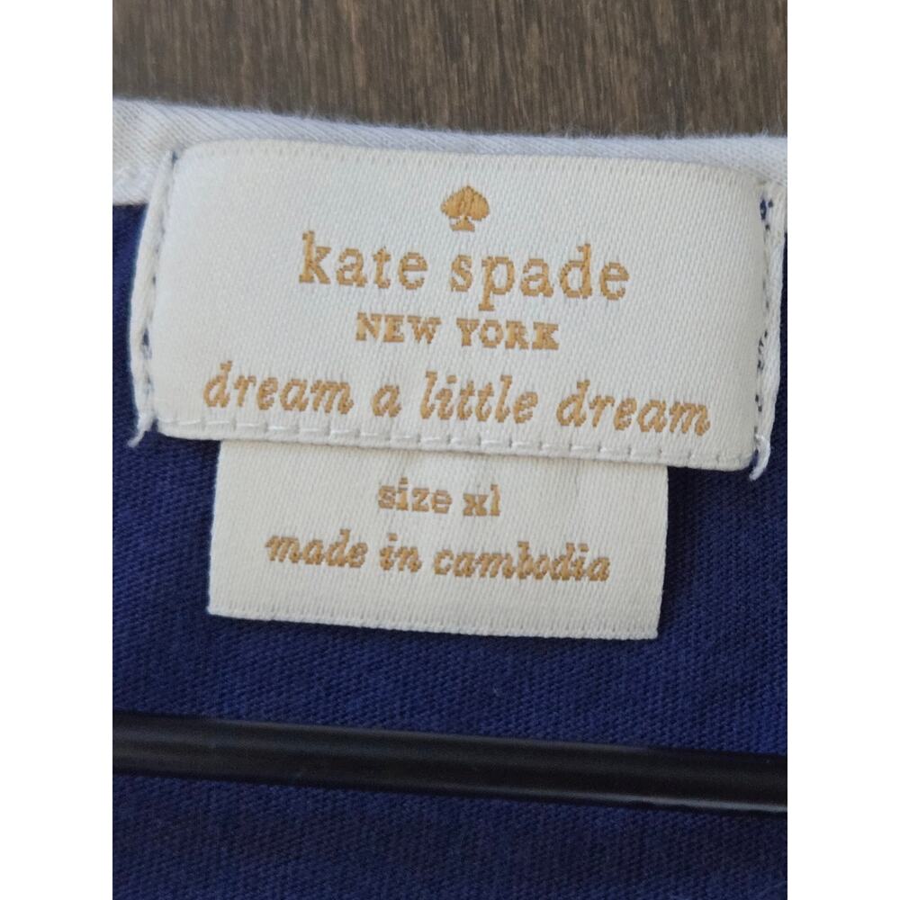 Kate Spade Dream a Little Dream Pajama Dress Navy White Trim Girls Size 14 - Picture 4 of 4